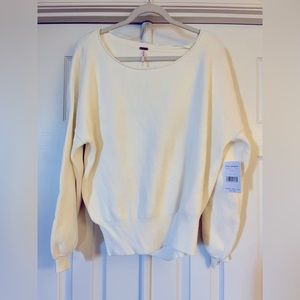 NWT Free People Relaxed Fit Ivory Sweater, Size XS
